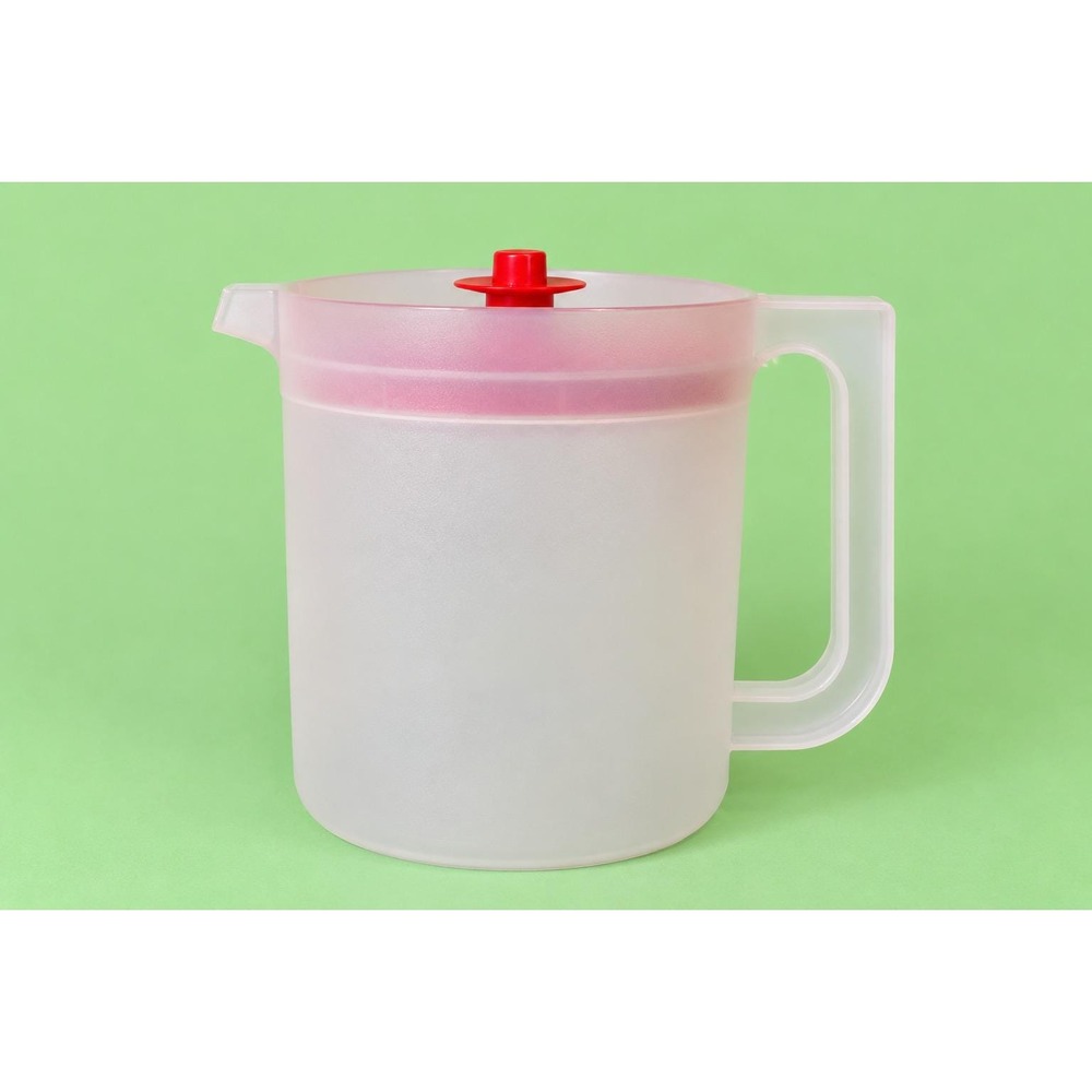 Tupperware Classic 1.5 Qt Go Between Pitcher Push Button Seal Red Lid, #1575